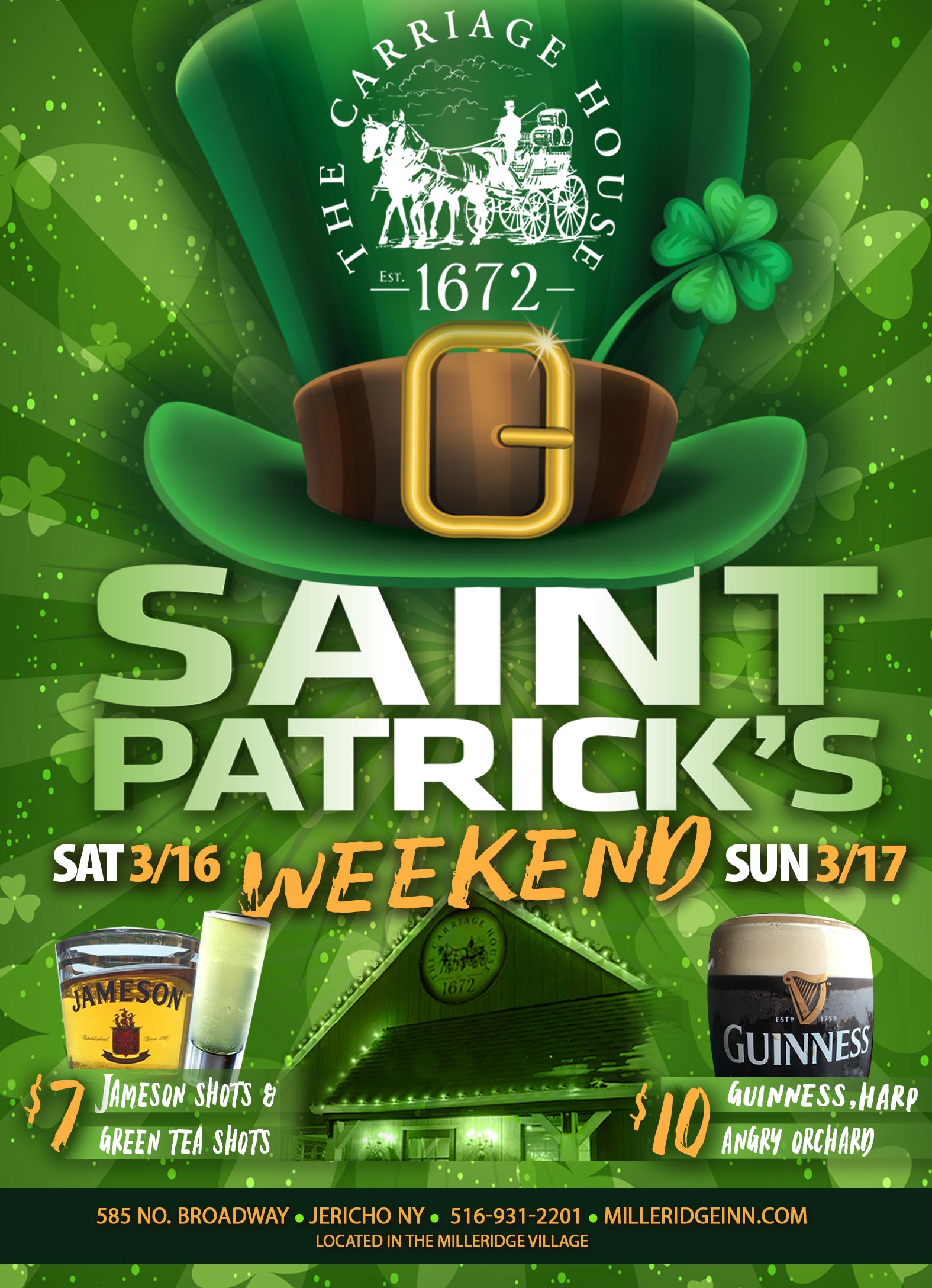 St. Patricks Day Weekend at the Carriage House